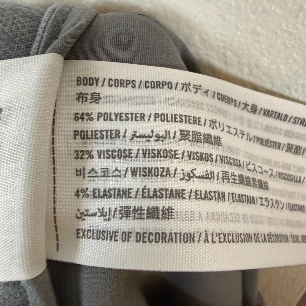 Abercrombie & Fitch Grey Tailored Wide Leg Trouser Pants Size Medium - Picture 10 of 10